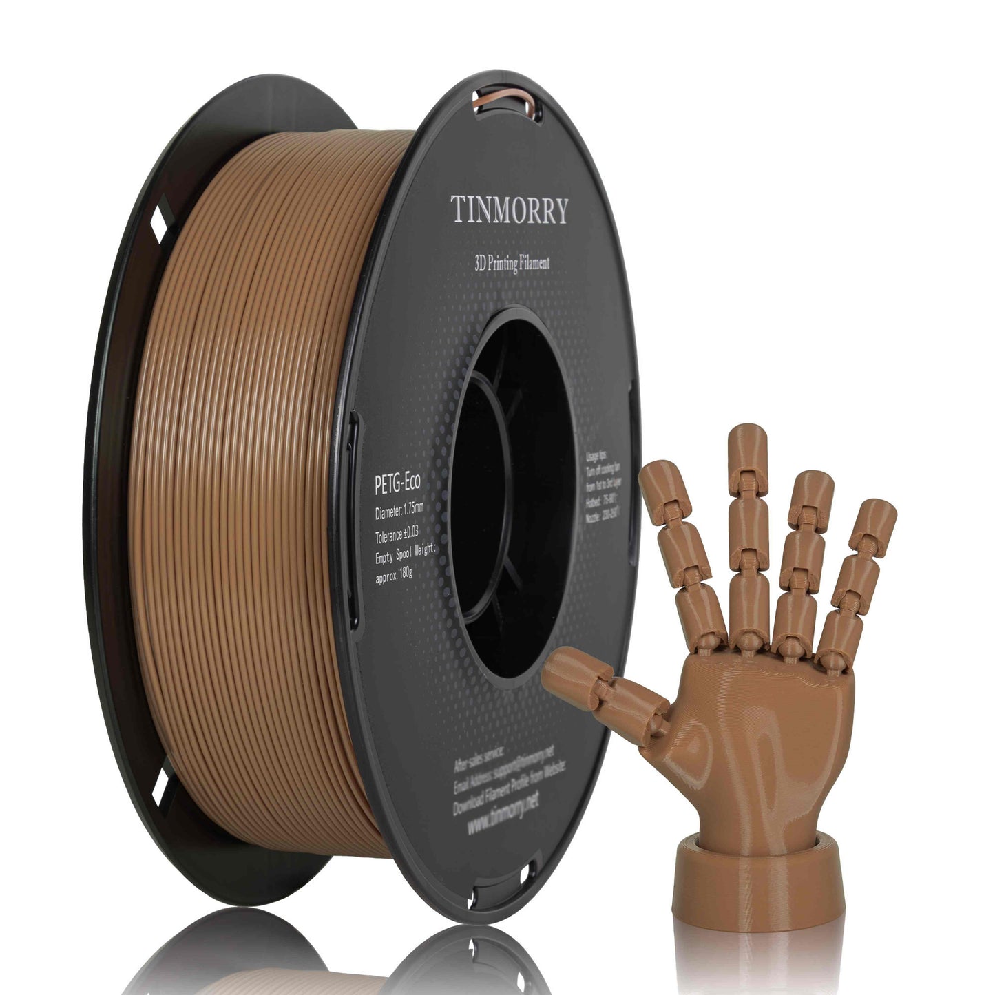 Rapid PETG-Eco 3D Printer Filament 1.75mm, 1 KG, Mocha Mousse Chocolate Brown