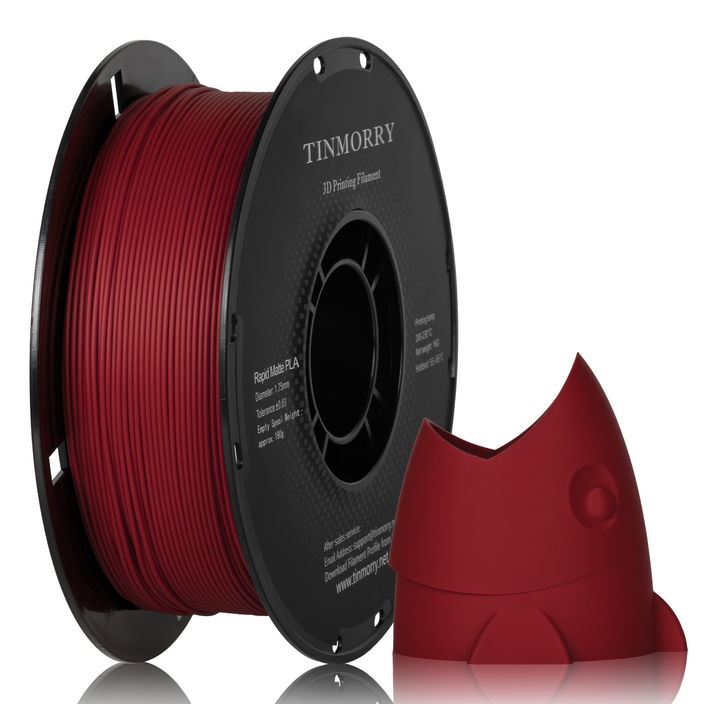 Matte PLA 3D Printer Filament 1.75mm, 1 KG, Matte Red