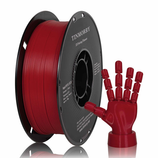 TINMORRY PETG-Filament 1,75 mm, Rapid PETG-Eco 3D-Druckfilament, kompatibel mit Bambu Lab/Creality K1C / FLASHFORGE Adventurer 5M FDM 3D-Drucker, 1 kg 1 Spule, Dunkelrot 