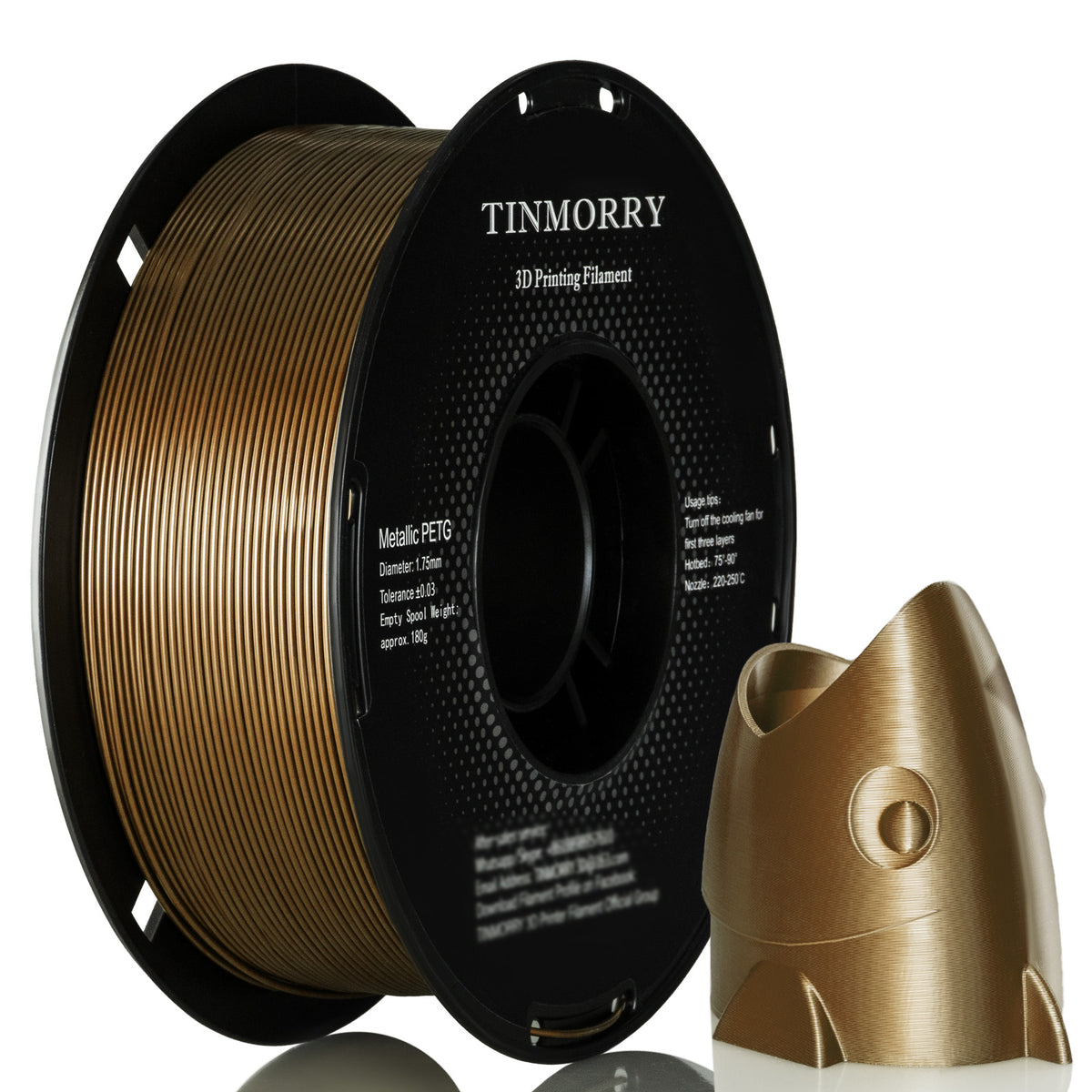 Metallic PETG 3D Printer Filament 1 75mm 1 KG Metallic Bronze metallic-petg-3d-printer-filament-1-75mm-1-kg-metallic-bronze