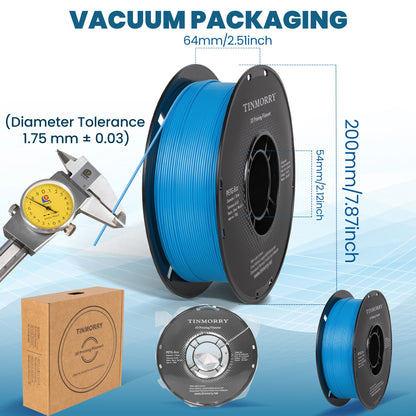 TINMORRY PETG-Filament 1,75 mm, Rapid PETG-Eco 3D-Druckfilament, kompatibel mit Bambu Lab/Creality K1C / FLASHFORGE Adventurer 5M FDM 3D-Drucker, 1 kg 1 Spule, Himmelblau 