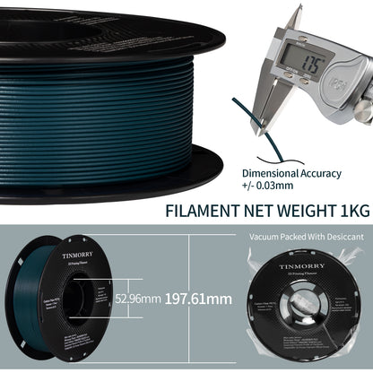 Carbon Fiber PETG 3D Printer Filament 1.75mm, 1 KG, Peacock Green