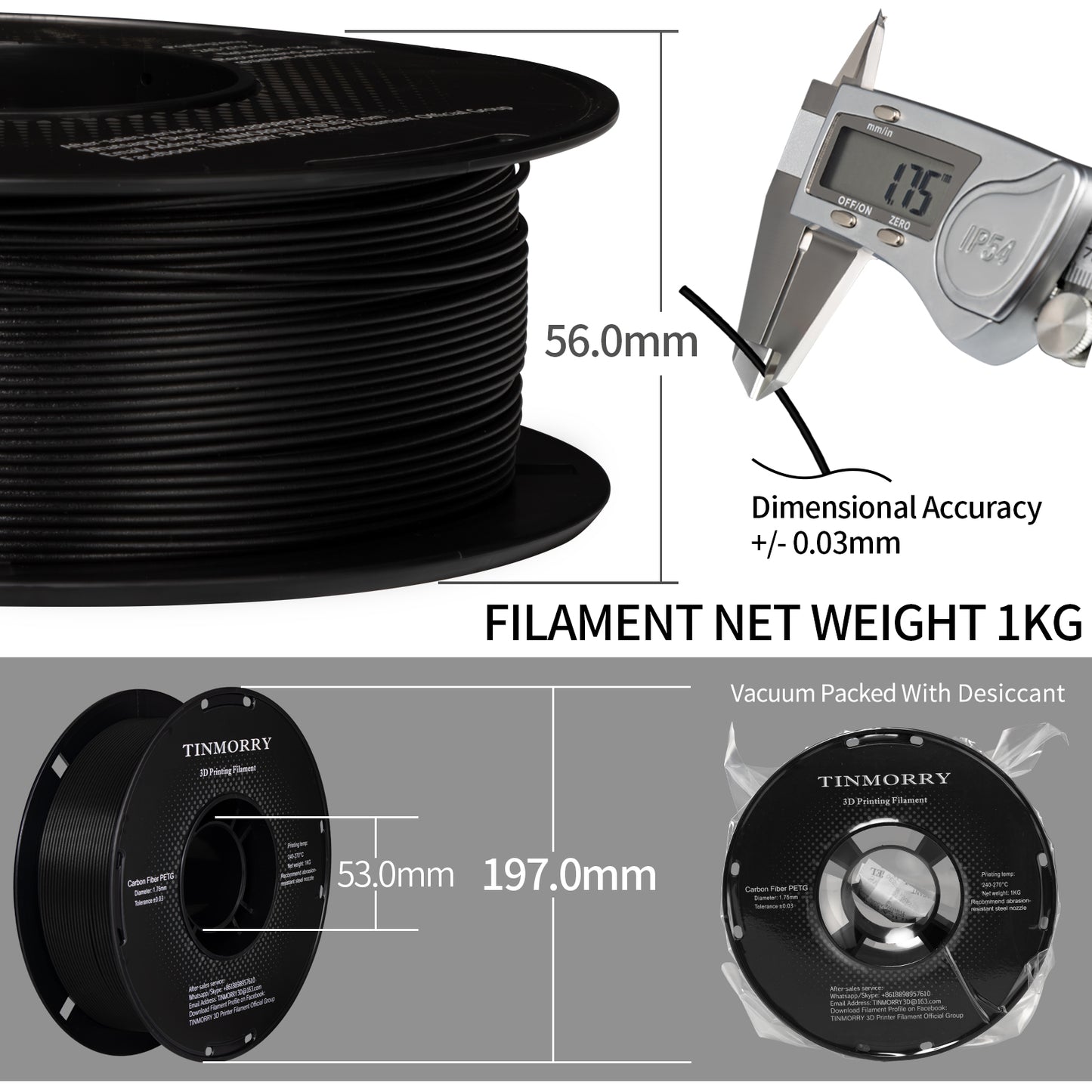 10 Rolls ASA 3D Printer Filament 1.75mm, 1 KG 1 Spool