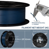 Carbon Fiber PETG Filament 1.75mm, TINMORRY PETG-CF 3D Printing Filament for FDM 3D Printers, 1 KG 1 Spool, Carbon Blue