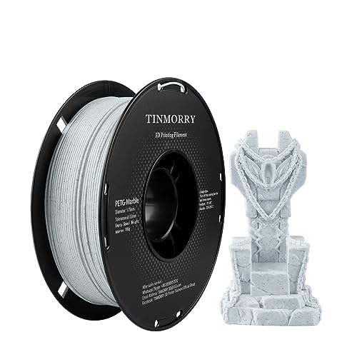 Marble PETG 3D Printer Filament 1.75mm, 1 KG， Marble White