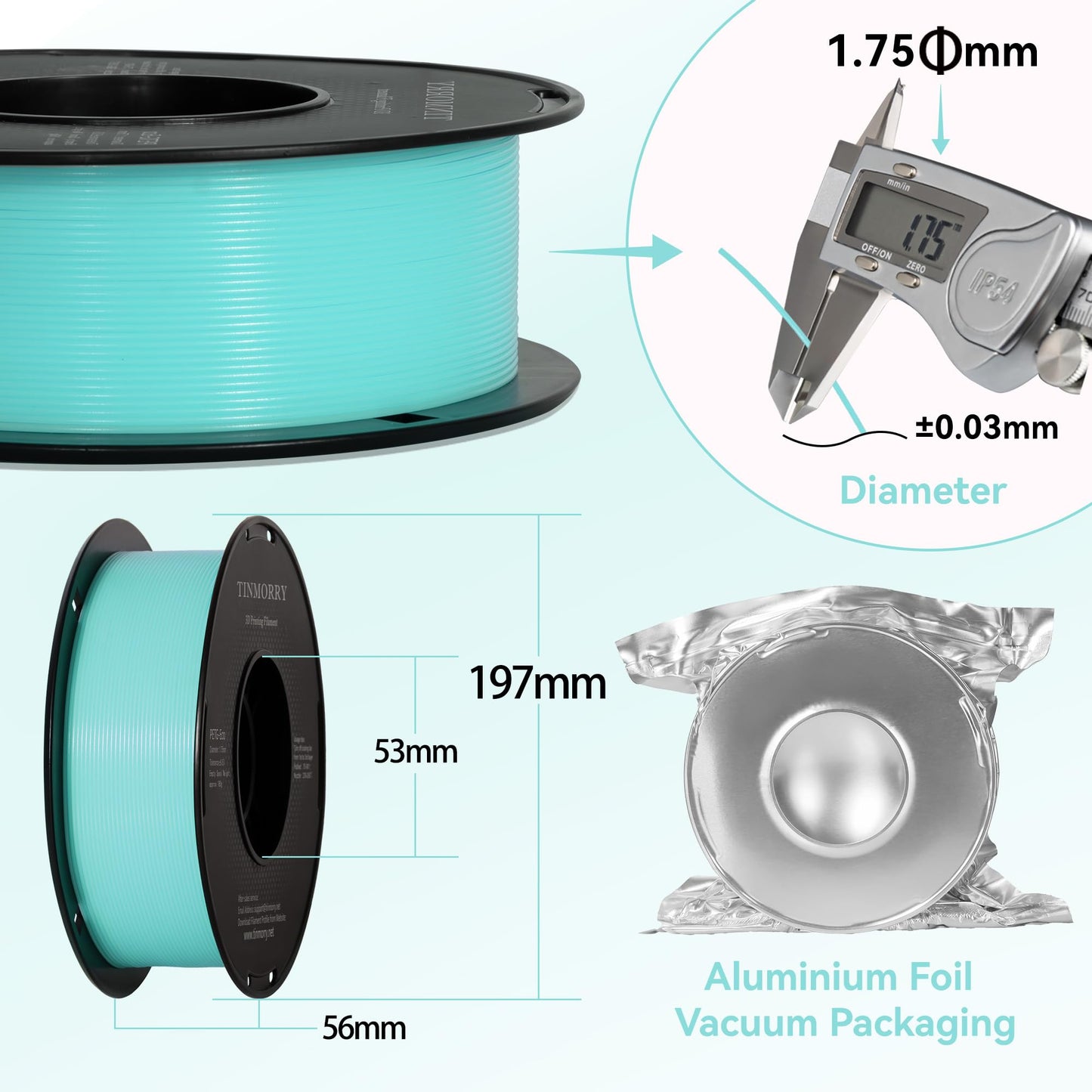 Glowing PETG 3D Printer Filament 1.75mm, 1 KG, Glow Light Orange
