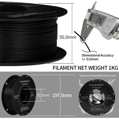 ASA 3D Printer Filament 1.75mm, 1 KG, Black