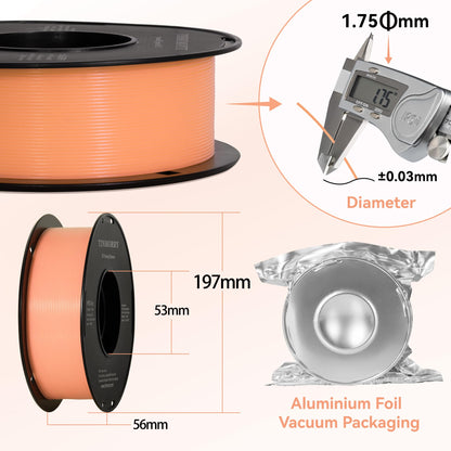 Glowing PETG 3D Printer Filament 1.75mm, 1 KG, Glow Light Orange