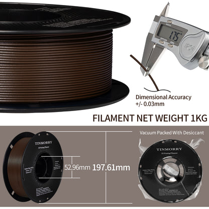 Carbon Fiber PETG 3D Printer Filament 1.75mm, 1 KG, Coffee