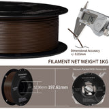 Carbon Fiber PETG Filament 1.75mm, TINMORRY PETG-CF 3D Printing Filament  for FDM 3D Printer, 1 KG 1 Spool, Coffee