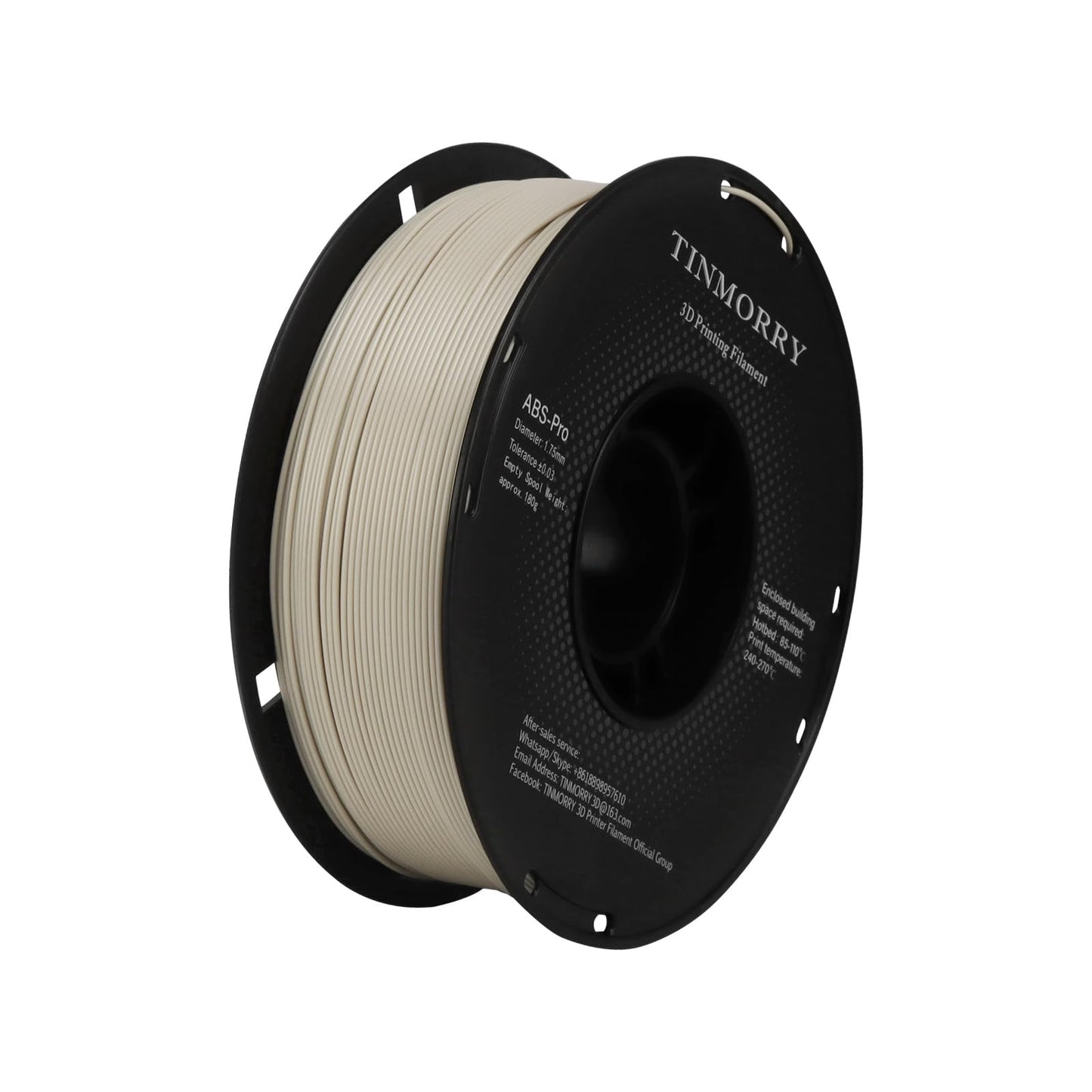 TINMORRY ABS Filament 1.75mm, ABS (Pro) 3D Drucker Filament 1KG, gute Hitzebeständigkeit, stark & haltbar, Maßgenauigkeit ±0.03mm, Warm Grau