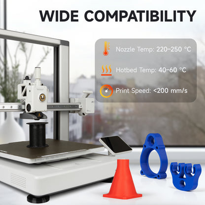 Glass Fiber TPU Filament 1.75mm, 1 KG, Black
