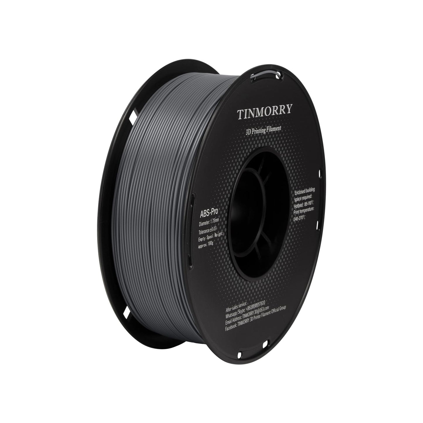 ABS-Pro 3D Printer Filament 1.75mm, 1 KG, Cool Grey