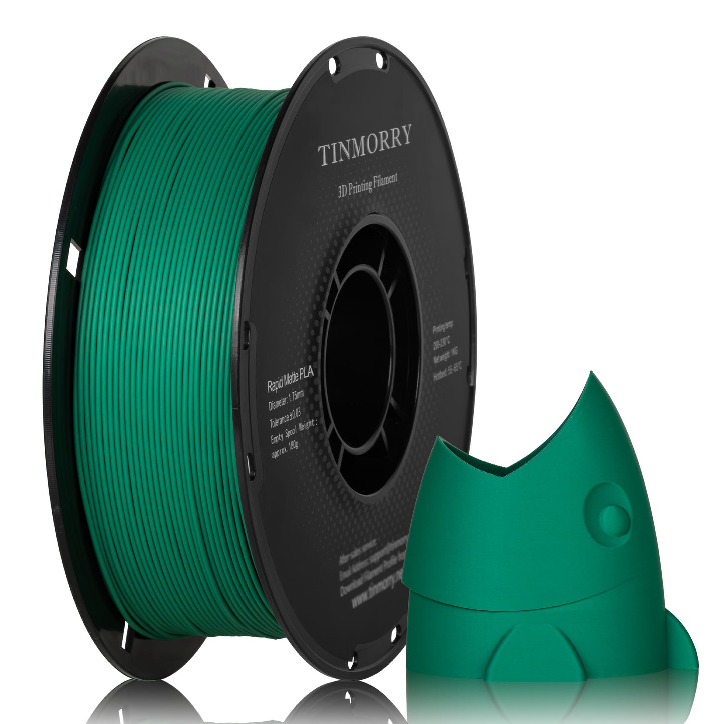 Matte PLA 3D Printer Filament 1.75mm, 1 KG, Matte Spinach Green