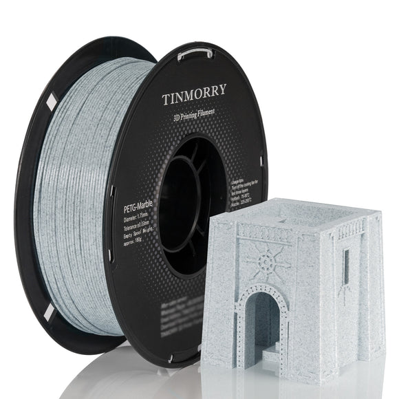 PETG Filament 1.75mm, TINMORRY PETG 3D Printer Filament, Compatible with Bambu FDM 3D Printer, 1 KG 1 Spool, Marble Granite