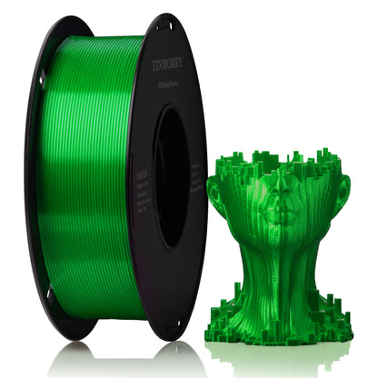 TINMORRY Silk PLA Filament 1.75mm, Glänzendes PLA 3D Drucker Filament, 1 KG 1 Spule, Silk Grün