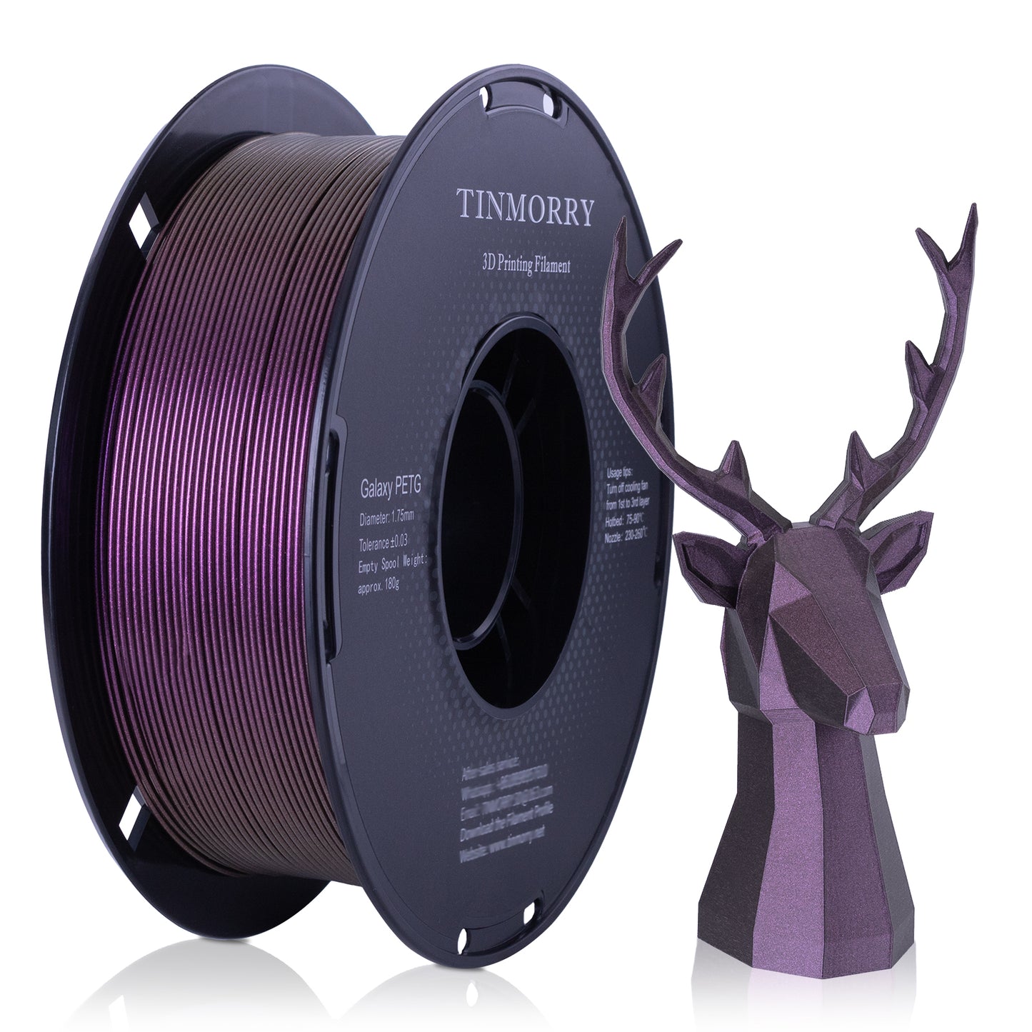 Galaxy PETG 3D Printer Filament 1.75mm, 1 KG, Galaxy Fuchsia