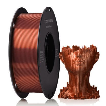 Silk PLA 3D Printer Filament 1.75mm, 1 KG, Silk Copper