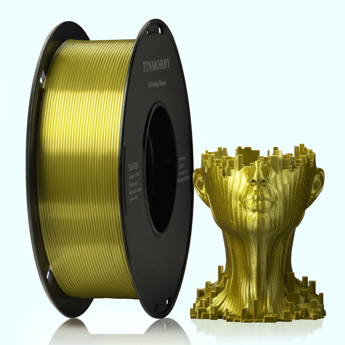 Silk PLA 3D Printer Filament 1.75mm, 1 KG, Light Gold