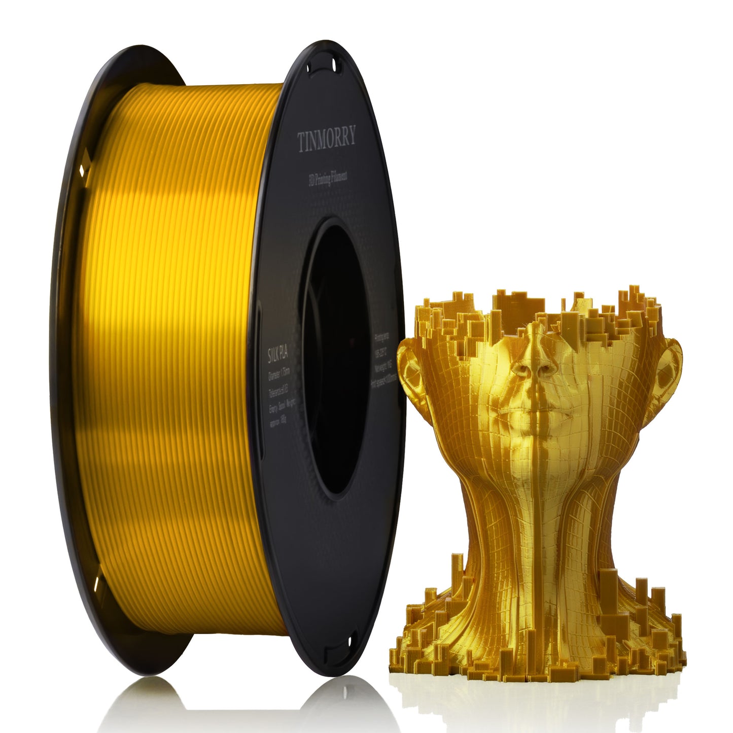 Silk PLA 3D Printer Filament 1.75mm, 1 KG, Silk Gold