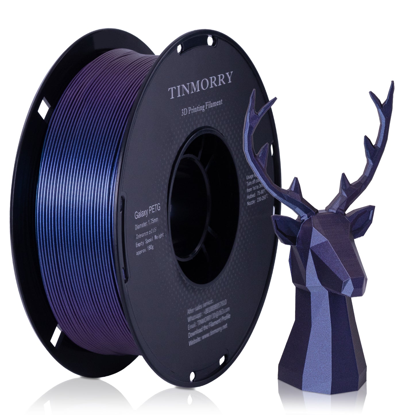 Galaxy PETG 3D Printer Filament 1.75mm, 1 KG, Galaxy Jewel Blue