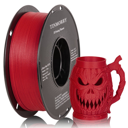 Glass Fiber PETG 3D Printer Filament 1.75mm, 1 KG, Frosted Ruby Red