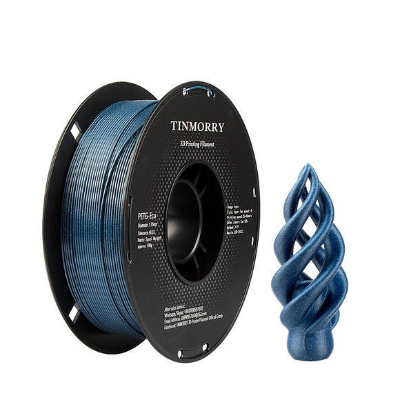 PETG Filament 1.75mm 1kg, TINMORRY 3D Printer Filament PETG Tangle-Free 3D Printing Materials, 1 Spool, Sparkly Blue