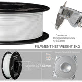 10 Rolls Glass Fiber PETG Filament 1.75mm, TINMORRY PETG-GF 3D Printing Filament  for FDM 3D Printers, 10 KG, White