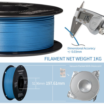 TINMORRY Glasfaserverstärktes PETG-Filament, hochschlagfestes PETG-GF-3D-Druckfilament, Haltbarkeit und Steifheit, perfekt kompatibel mit Bambu Lab FDM-3D-Drucker, 1 kg, 1 Spule, Frosted Blue