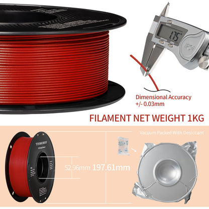 Glass Fiber PETG 3D Printer Filament 1.75mm, 1 KG, Frosted Red