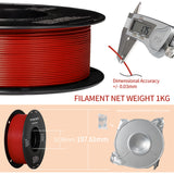 TINMORRY Glass Fiber Reinforced PETG Filament, High Impact Resistance PETG-GF 3D Printing Filament, Durability & Stiffness, Perfect Compatible with Bambu Lab FDM 3D Printer, 1 KG 1 Spool, Frosted Red