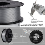 Metallic PETG Filament 1.75mm, TINMORRY PETG 3D Printing Filament, Compatible with Bambu Lab FDM 3D Printer, 1KG, Chrome/Metal Silver