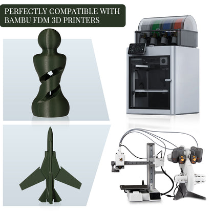 Carbon Fiber PETG 3D Printer Filament 1.75mm, 1 KG, Olive Green