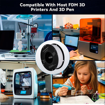 TINMORRY ABS Filament 1.75mm, ABS (Pro) 3D Drucker Filament 1KG, gute Hitzebeständigkeit, stark & haltbar, Maßgenauigkeit ±0.03mm, kühles Weiß 