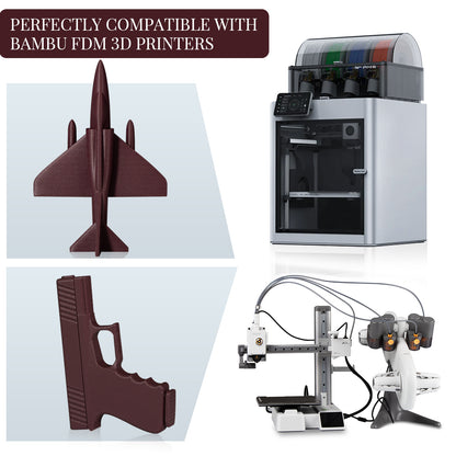 Carbon Fiber PETG 3D Printer Filament 1.75mm, 1 KG, Reddish Brown