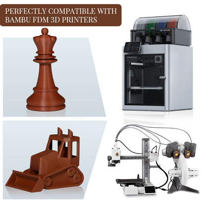 Carbon Fiber PETG 3D Printer Filament 1.75mm, 1 KG, Brick Red