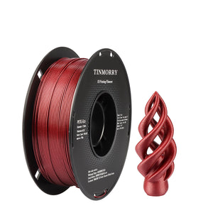PETG Filament 1.75mm 1kg, TINMORRY 3D Printer Filament PETG Tangle-Free 3D Printing Materials, 1 Spool, Sparkly Red