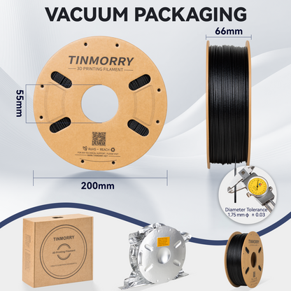 Glass Fiber ABS Filament 1.75mm, 1 KG, Black