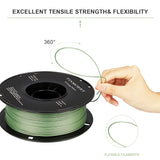 PETG Filament 1.75mm 1kg, TINMORRY 3D Printer Filament PETG Tangle-Free 3D Printing Materials, 1 Spool, Sparkly Green
