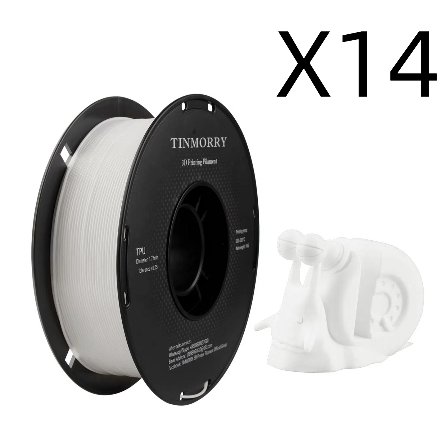 14 Rolls Value Pack & Save | 95A TPU  Filament, 1 KG 1 Spool