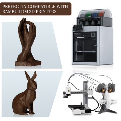 Carbon Fiber PETG 3D Printer Filament 1.75mm, 1 KG, Coffee