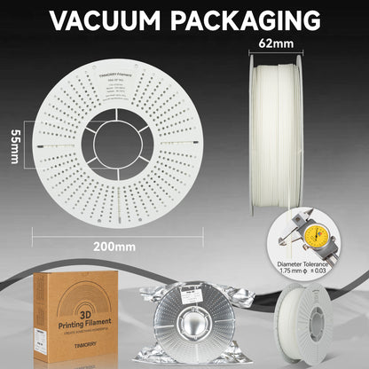 Glass Fiber Reinforced PA6 Filament, 1 KG 1 Spool, Frosted White