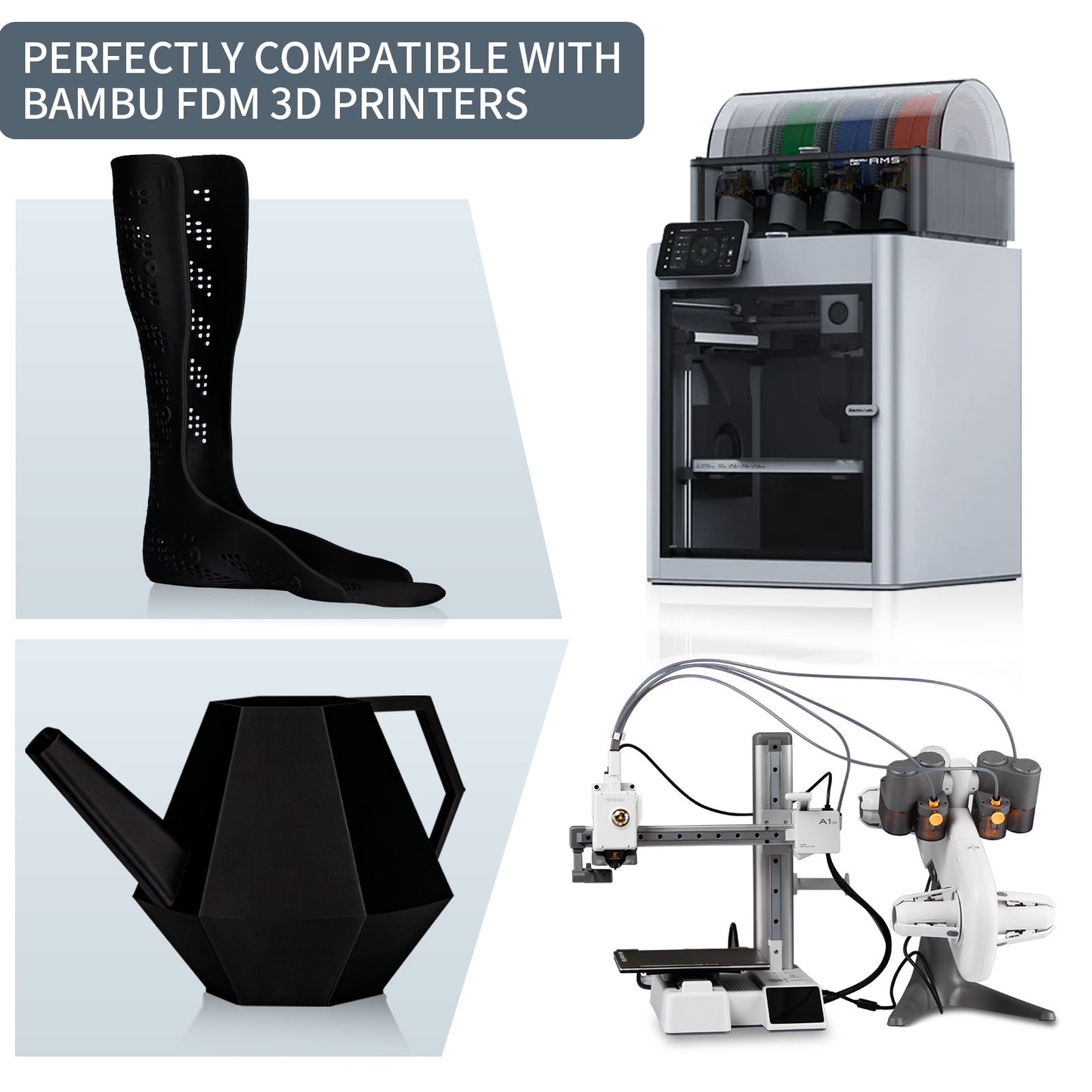 Carbon Fiber PP 3D Printer Filament 1.75mm, 700 G, Matte Black