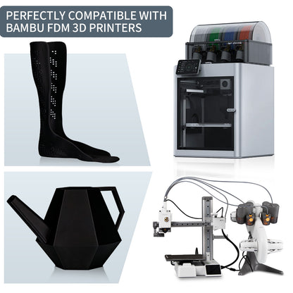 Carbon Fiber PP 3D Printer Filament 1.75mm, 700 G, Matte Black