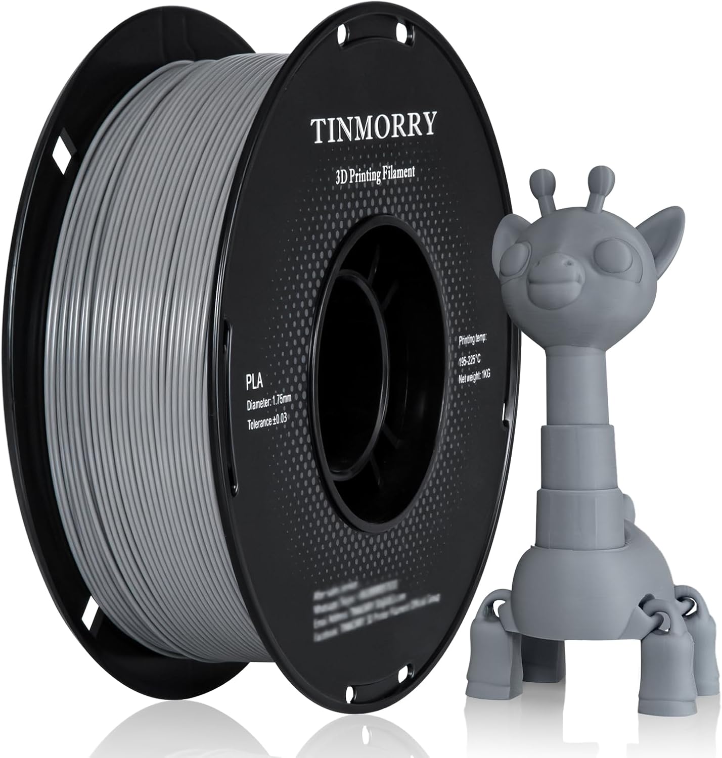 Regular PLA 3D Printer Filament 1.75mm, 1 KG,  Grey