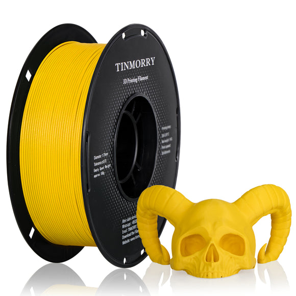 TINMORRY Glass Fiber Reinforced PETG Filament, High Impact Resistance PETG-GF 3D Printing Filament, Durability & Stiffness, Perfect Compatible with Bambu Lab FDM 3D Printer, 1 KG 1 Spool, Frosted Carter Yellow