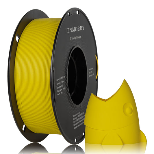 TINMORRY マット PLA フィラメント 1.75mm、PLA 3D プリント フィラメント、Bambu Lab FDM 3D プリンター対応、1 KG 1 スプール、マット イエロー