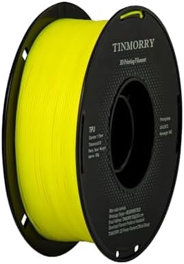 TINMORRY フィラメント TPU 1.75 mm、3D プリンター用 TPU フィラメント 3D 印刷材料、1 KG 1 スプール、イエロー