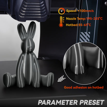 Silk PLA 3D Printer Filament 1.75mm, 1 KG, Silk Iron Black