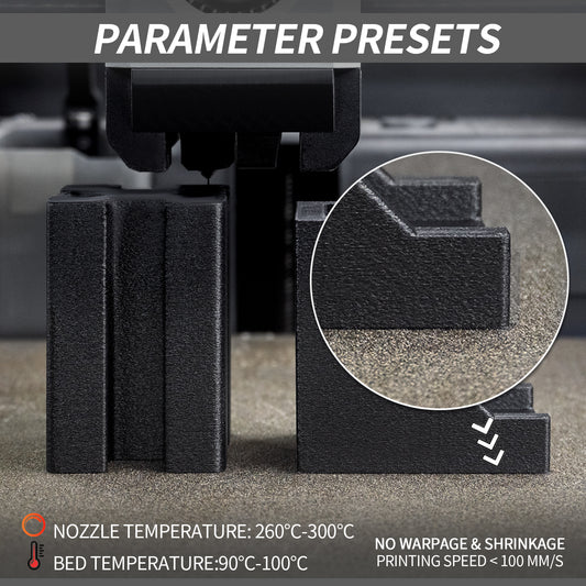 Glass Fiber PET 3D Printer Filament 1.75mm, 1 KG, Black